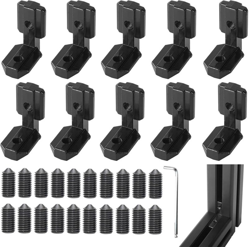 IXGNIJ 10PCS 4040 Corner Bracket L-Shape Interior Inside Connector for 4040 Aluminum Extrusion Accessories Black(10 LEB) - Image 1
